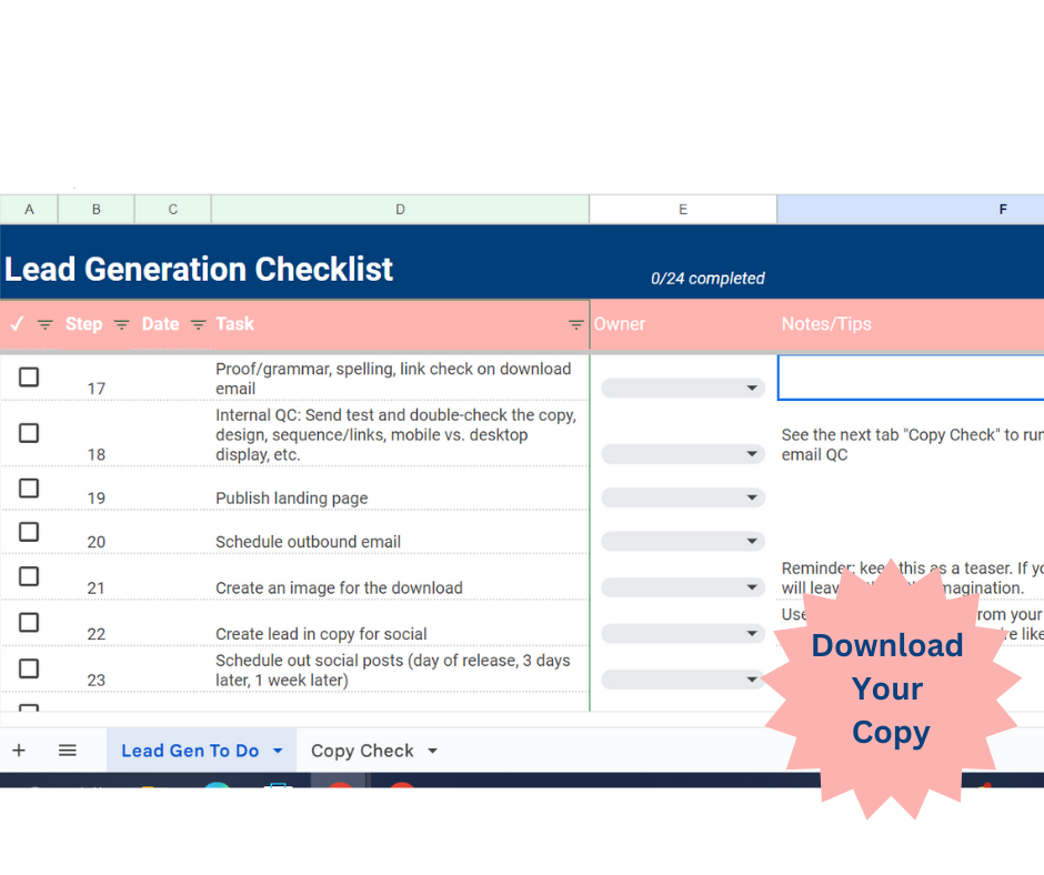 Lead Gen Checklist